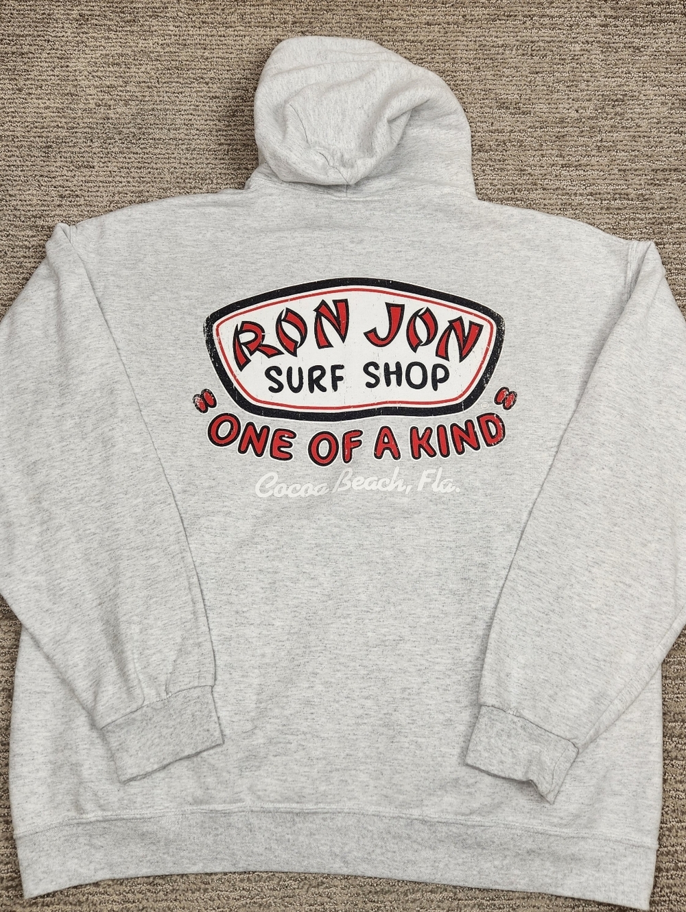 Ron Jon Surf Shop Hoodie Mens XL Light Heather Gray Surf Skater Cocoa Beach FL